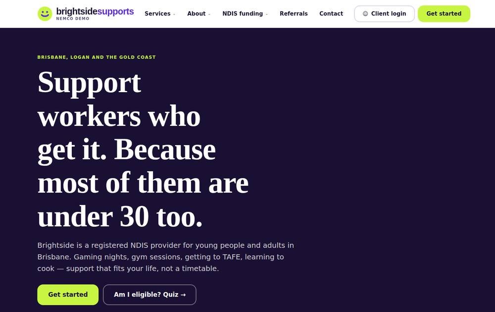 Brightside Supports — Demo NDIS 3