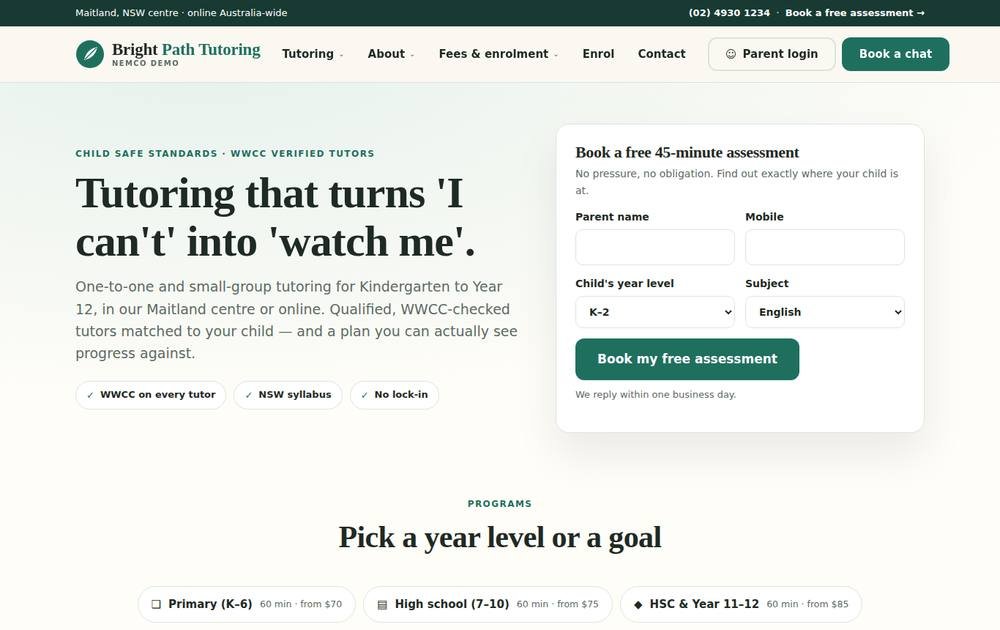 Bright Path Tutoring — Demo Tutoring 1