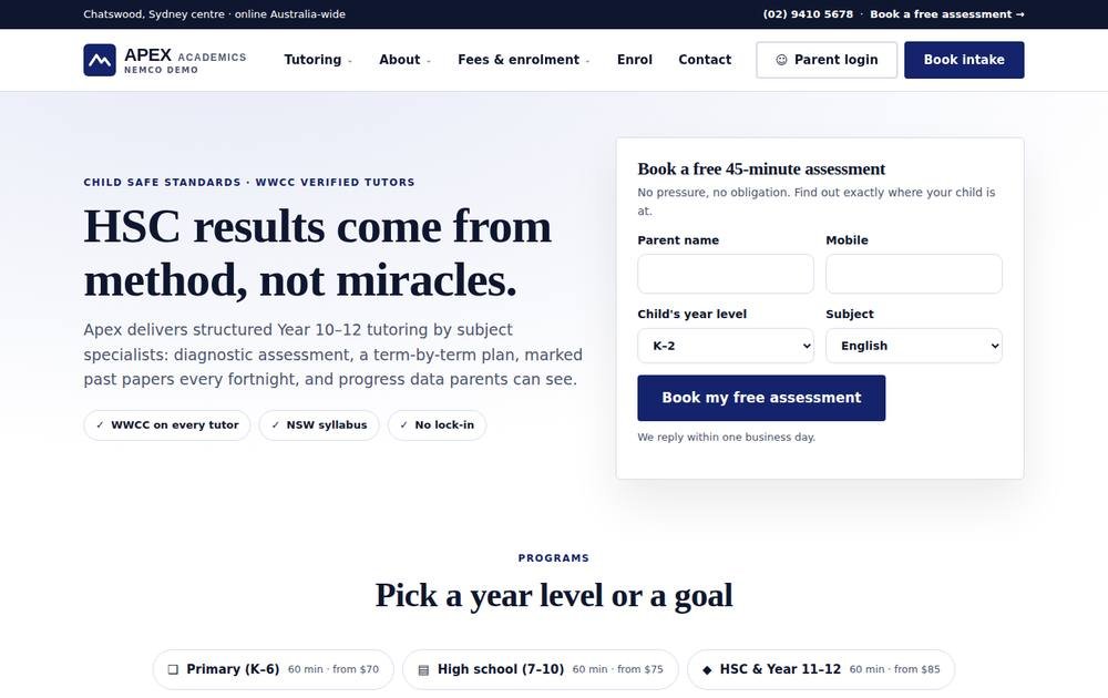 Apex Academics — Demo Tutoring 2