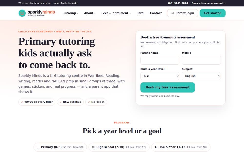 Sparkly Minds — Demo Tutoring 3